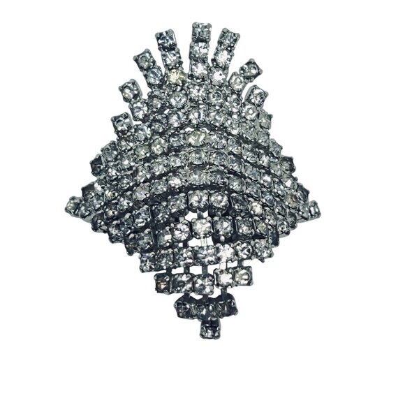 Silver Tone Rhinestone Shoe Clips Elegant Formal Footwear Design Accessory (5870 - Picture 3 of 4